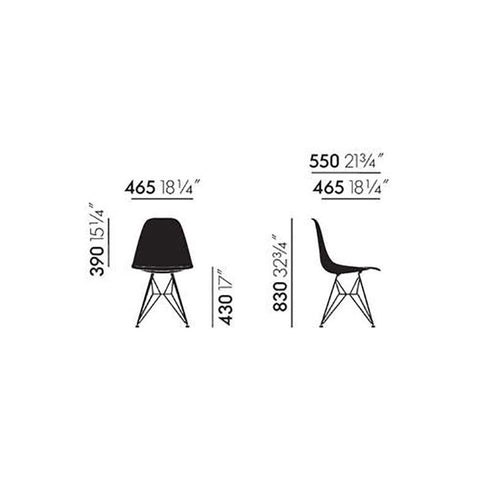 Cadeira Eames DSR em Fibra de Vidro / Base Preta